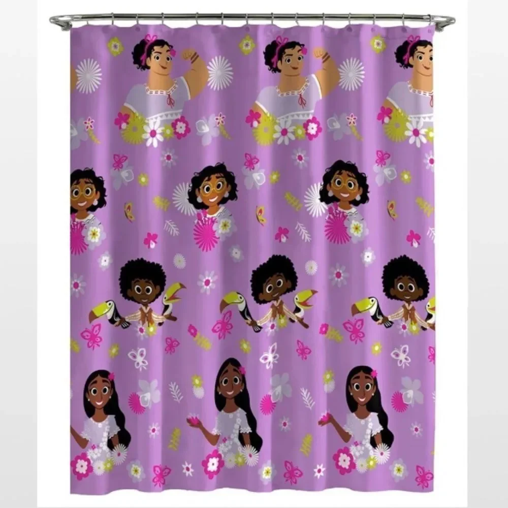 New Disney Shower Curtain Kids Fabric Encanto Whimsical Home Pink Bathroom NWT